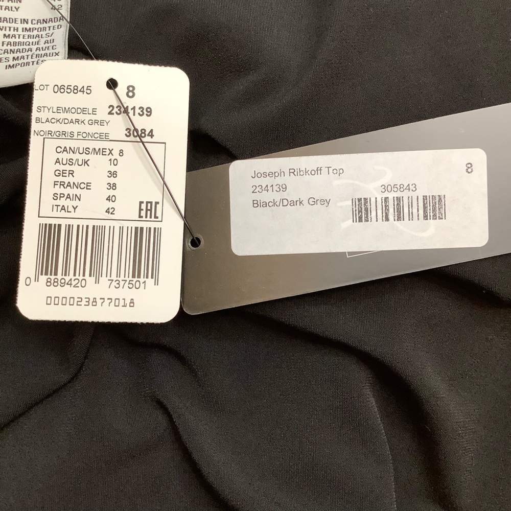 JOSEPH RIBKOFF Metallic Black Silver Pantsuit Two Piece Matching Set 8 NWT - Picture 9 of 16